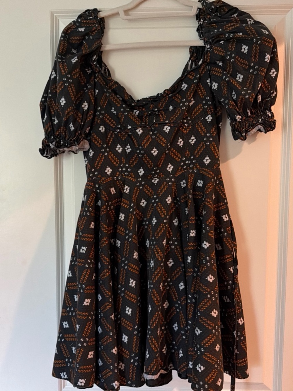 Autumn Adeigbo Patterned Puff-Sleeve Mini Dress